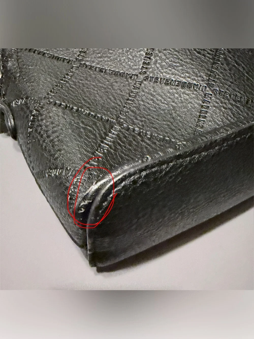Steve Madden Quilted Crossbody Bag in Black with Chain Strap